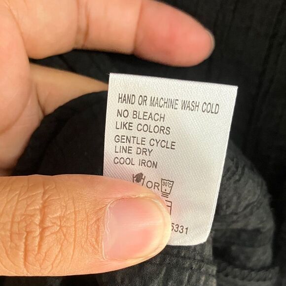 Woolrich Black textured light weight Button-Up Blouse XS #711 - Picture 7 of 7